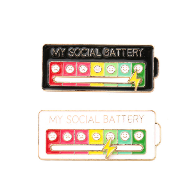 Sosiaalinen akkupinni - My Social Battery Creative Lapel Pin, hauska em