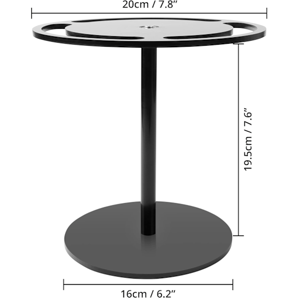 360° Roterande Solglasögonorganisatör - Svart Akryl Glasögonställ för 15 Glasögon - Bord/Nattduksglasögonhållare - Halksäkra Gummifötter