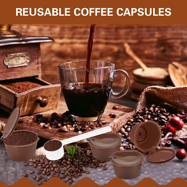 4 st återanvändbara kaffekapslar, återanvändbara kaffepads