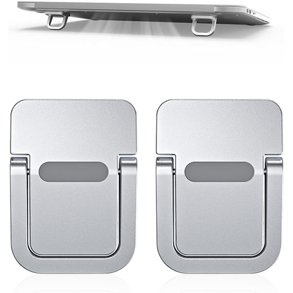 2-delad laptopstativ, hopfällbart stativ, självhäftande datorstativ, ergonomiskt