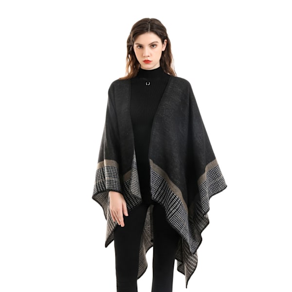 Ponchos för kvinnor, sjalar, wraps, överdimensionerade vinterskor, damknä