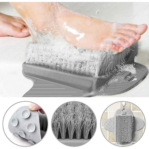 Fotpeelingborste Fotmassager Massager Duschborste Med Halksäkra Sugkoppar Och Mjuk Fot Akupressur
