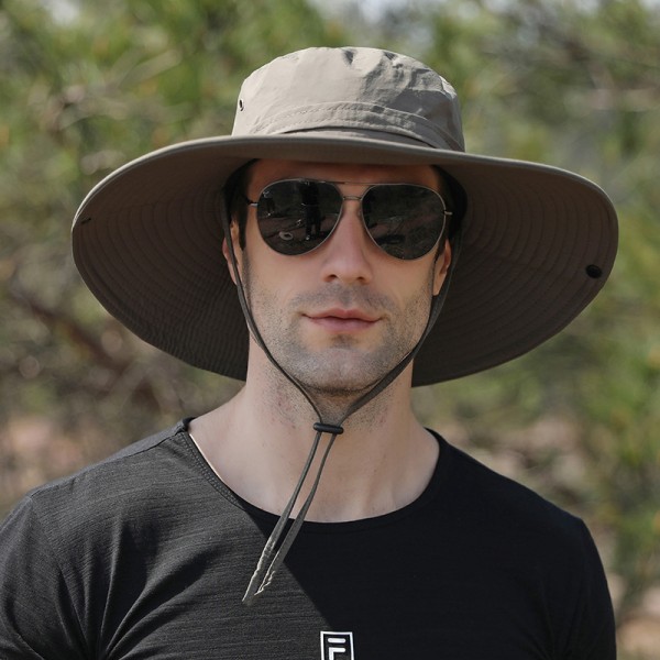 Solhatt for menn/kvinner, vanntett Wide Birm Bucket Hat UV-beskyttelse Boonie