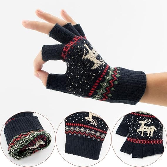 Unisex Vinter Halvfinger Handsker Varme Vinter Fingerless Touchscre