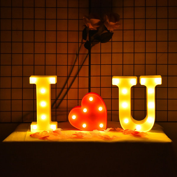 Homemory I Love U Light Up Letters Forslagsdekorasjoner, I Love U