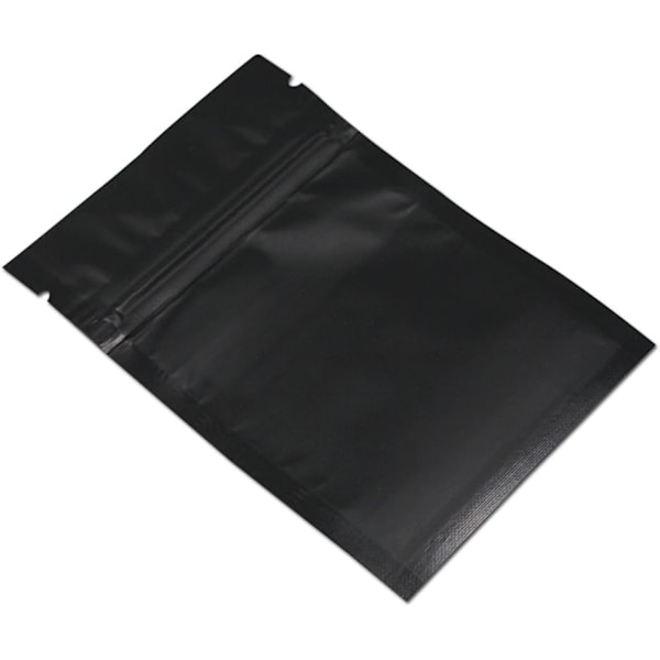 20 stycken aluminiumfoliepaketpåsar med dragkedja, platta Mylar-påsar för förvaring av kaffe (7x10 cm (2,7x3,9 tum), svart)