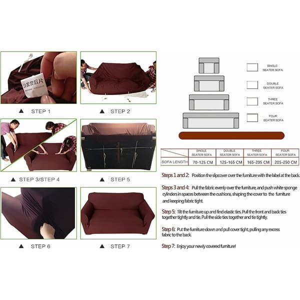 3-sits stretchsoffaöverdrag, sofföverdrag med armstöd (3-sits)