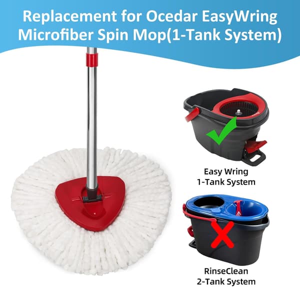 4-pakning Spin Mop Utskiftningshode Spin Mop Refills Kompatibel med