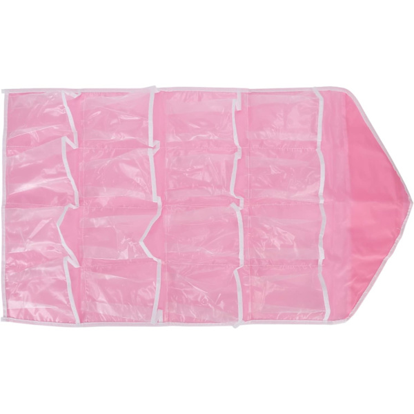 Opbevaring bag døren - Hængende vægskab over døren, opbevaringspose, polyester hængende hylder, lomme kompatibel soveværelse, stue (pink)