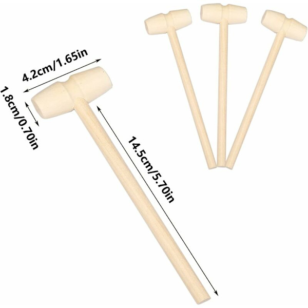 5 stk. Mini træhammer, træhammer mini, trækagehammer