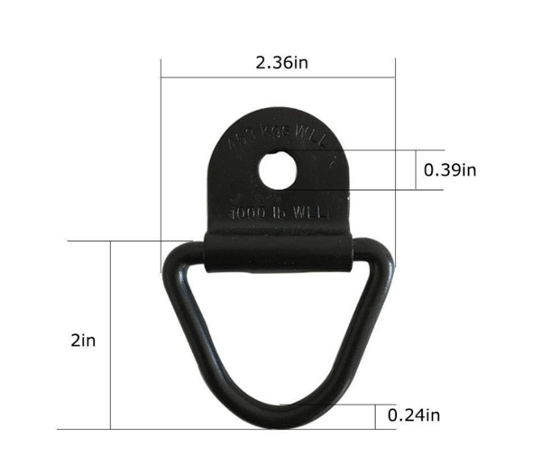 8 stk. Trailer Tie Down Ringe V-Ring Anker, Tie Down Ringe D Ringe, sort