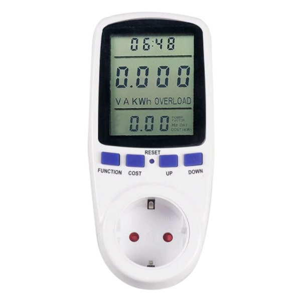 Effektmätning, uttag elmätare wattmeter med bakre skärm LCD-skärm