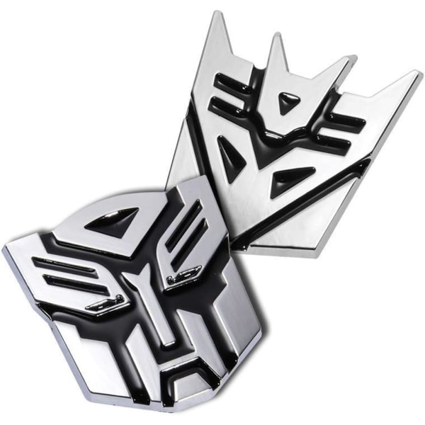 2 kpl 3D-stereometalliautotarraa, 3D-stereoskooppinen puhdasmetalliautotarra
