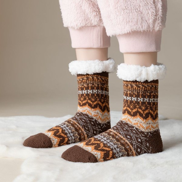 1 stk behagelige og varme sokker med skridsikker beskyttelse