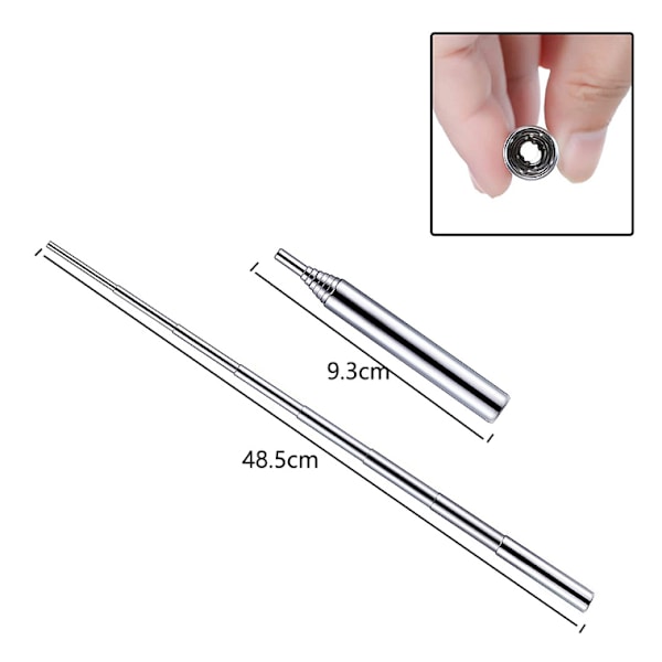 6 stk lommebelger brannrør rustfritt stål lommeoverlevelsesblåsing brannrør teleskoprør brannstarterverktøy, grill, 9,3*1,2 cm