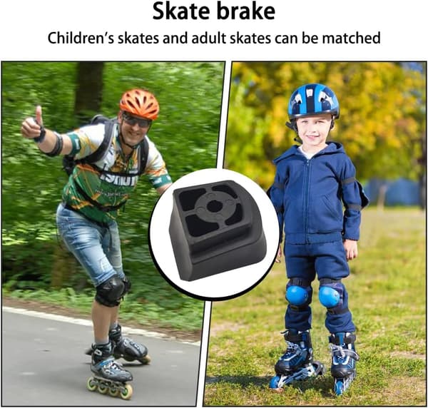 Inline Rullebremseklods, Rulleskøjtebremseklods, Quad Rullebremseklods, Universal, Tilbehør kompatibel Blokbremse Udskiftning, Sort