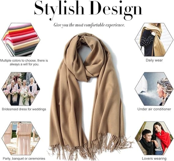 Dames Sjal Pashmina Sjal og Wraps for Aftenkjoler Reise
