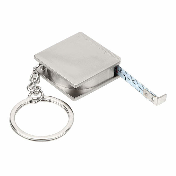 2 st bärbar full metall mini linjal måttband multifunktionell nyckelring K