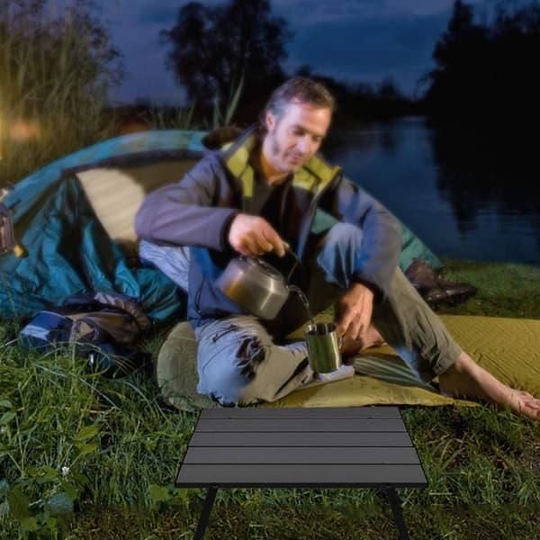 Campingbord, sammenklappeligt, bærbart, aluminium, mini, kompakt, til camping, pi