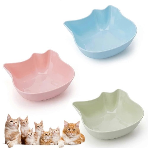 3 st Kattskålar Halkfria Multifunktionella Skålar Plast