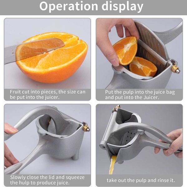 Manuell Juicer, Enkelpressad Citronjuicepress, Heavy Duty Aluminiumlegering