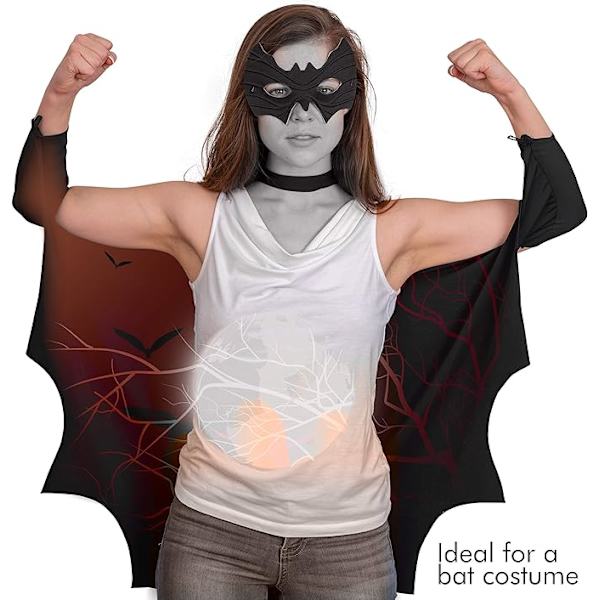 Bat Wings Kostume Tilbehør - Sort Vinger Dragt Tilbehør Til D