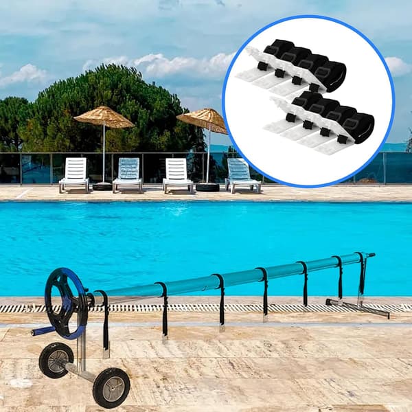 8-pack Poolrullar, Fästremmar, Klämmor, Poolskyddstillbehör, Fästremmar kompatibla med Poolskydd och Poolskydd, och Delar av