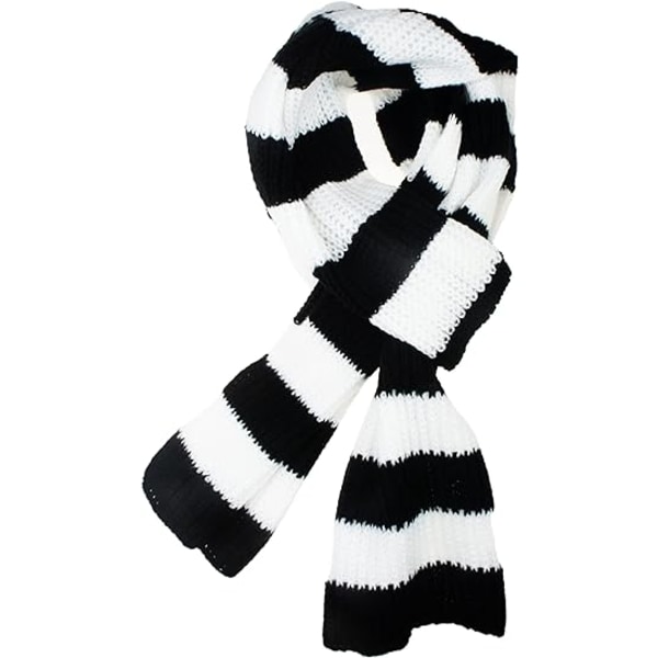 Høst Vinter svart og hvitt striper Ultra Soft Knit Striped Scarf for Women