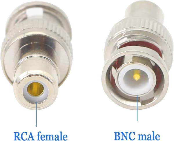 BNC-RCA-sovitin BNC-urosliitin RCA-naarasliittimeen Sovitinliitin (5 kpl)