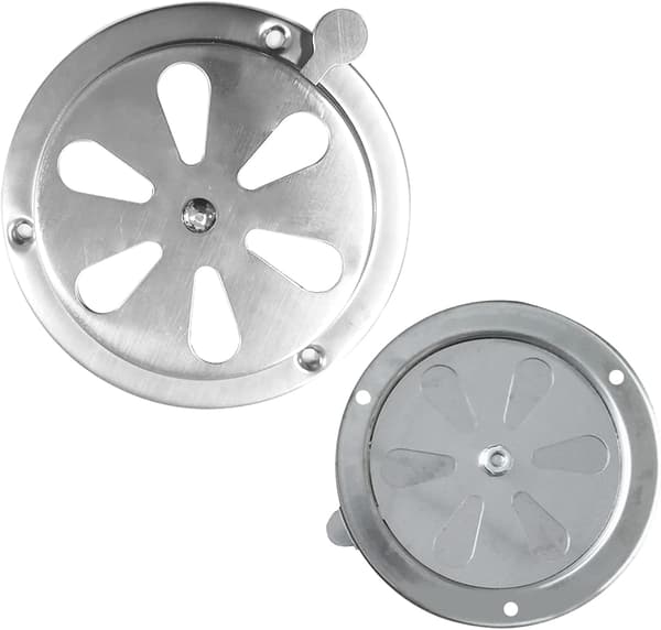 Rund Ventilationsrist, Rustfrit Stål Luftventil Rosette, 125mm Rustfrit Stål Luftventilrist Udstødningskanal Indløbsluft Udstødning Ventilation Justerbar