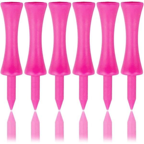 Vaaleanpunaiset Golf T-paidat, muoviset 57 mm pitkät Castle Golf T-paidat, 2-1/4 tuuman pinkki) (100 kpl)