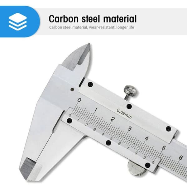 Vernier Caliper, 150mm / 0,02mm Rustfrit Stål Analog Vernier Caliper, Høj