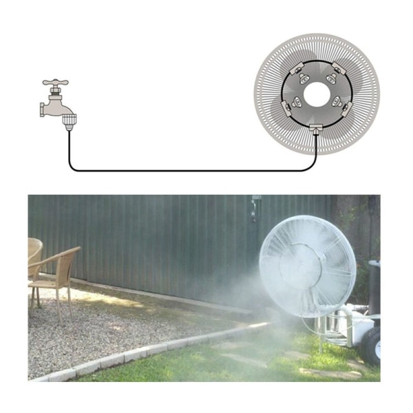 Atomized Fan Cooling Spray System Vanntåke fuktighetssystem 12 tommer