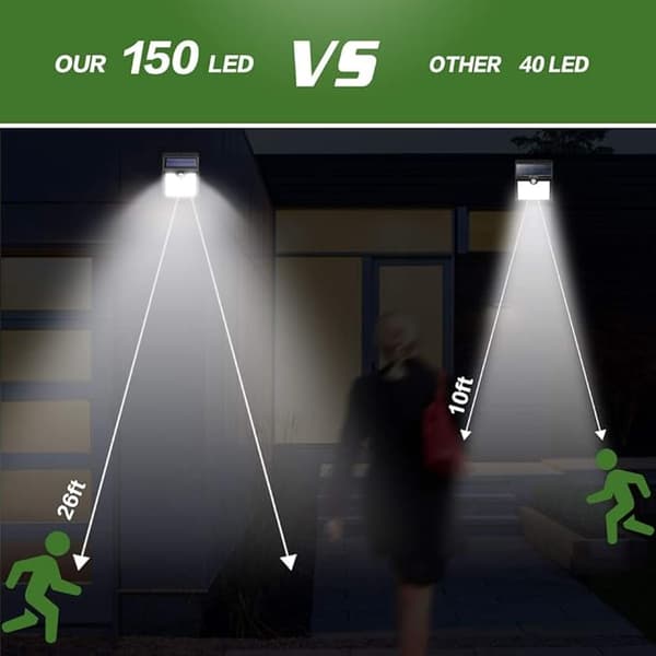 Utomhus solcellslampa, [3-pack 315 LED] Vattentät solcellsbelysning