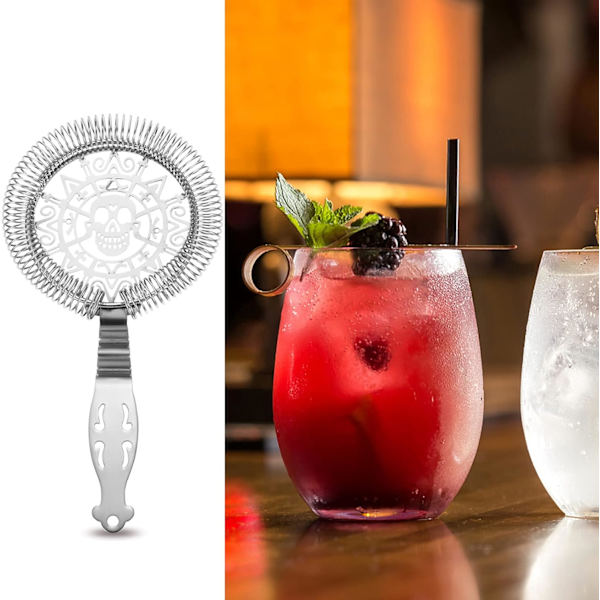 Cocktailsi med fjeder i rustfrit stål kranie Martini drinksi