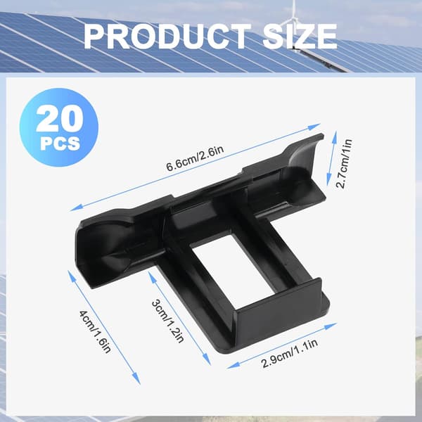 Solpanel dræn klips, 20 stk. 30mm dræn klips slam dræn klips PV panel dræning vand dræn rengøring klips (30mm)