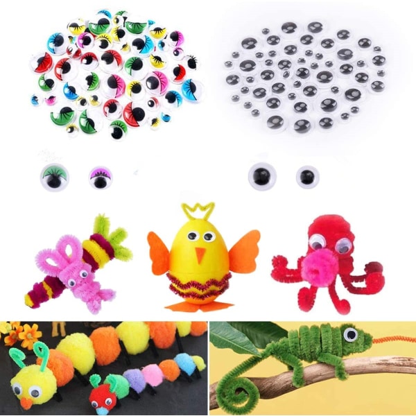 Craft kit - Piprensare, rörliga ögon, flerfärgade bollar