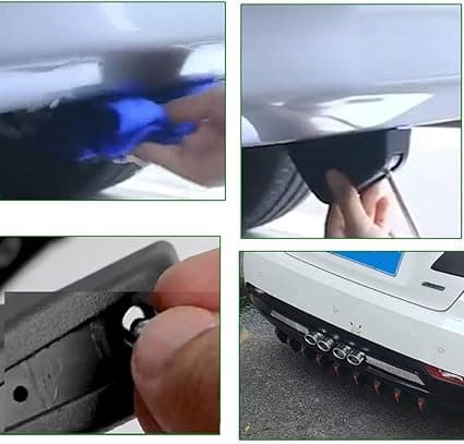 4PCS Car Rear Bumper Spoiler Diffuser, Shark Fin Diffuser Universal Rear Bum