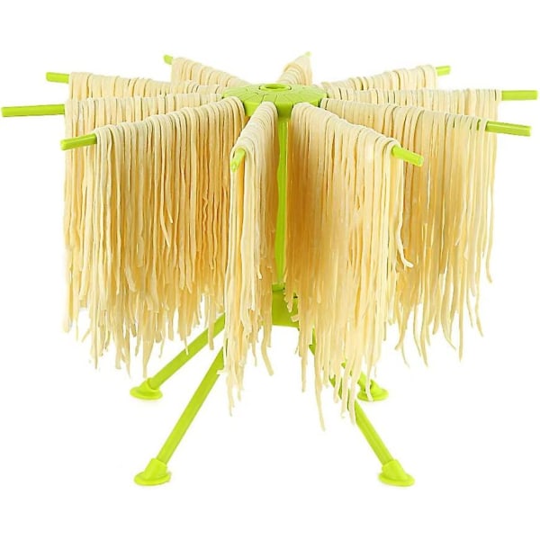Hopfällbar torkställning för pasta, vikbar i plast (grön)
