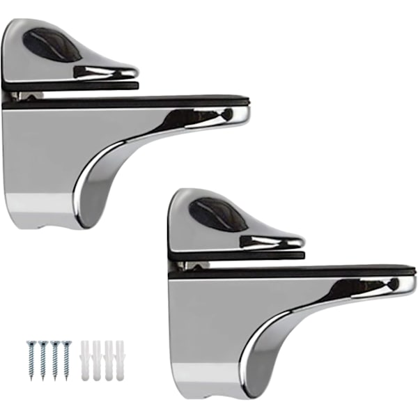 2-delad justerbar glashyllekonsol, stöd för 3mm-22mm tjocklek trä/