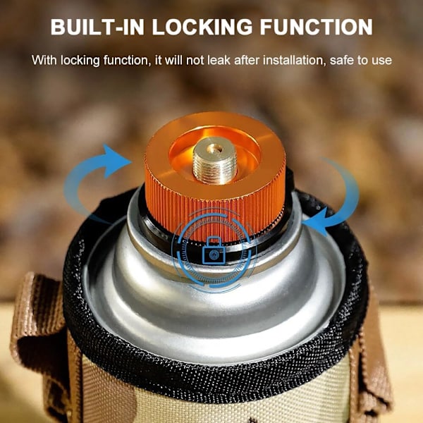 Gasadapter, Gasflaske Adapter, Affaldsgasopsamling, med Udluftningsfunktion, Høj og Lav Temperaturbestandighed, Velegnet til Camping, Vandreture, Picnic