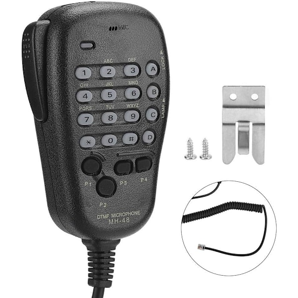 Håndholdt Mikrofon, MH-48 DTMF 6PIN Håndholdt Mikrofon Håndmikrofonudstyr Kompatibel med Yaesu Radiostation