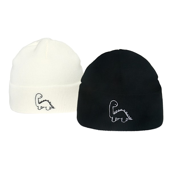 Baby Beanie Söt Småbarns Vintermössa Stickad Pojkar Flickor Varm 2 Pack Barn Broderade Mössor Mössa för 0-3 År