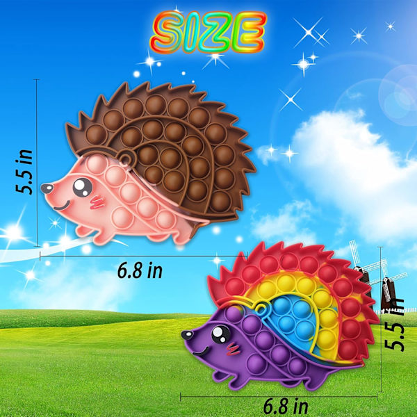 Dr.Kbder Pop Its Party Favors Igel Djur Sensorisk Montessori Leksak Idé Fidget Leksaker Alla Hjärtans Dag Gåvor för Barn Klassrum Popitsfidgets för Flickor Barn 3 4 5 6 7 8 9 10 11 12