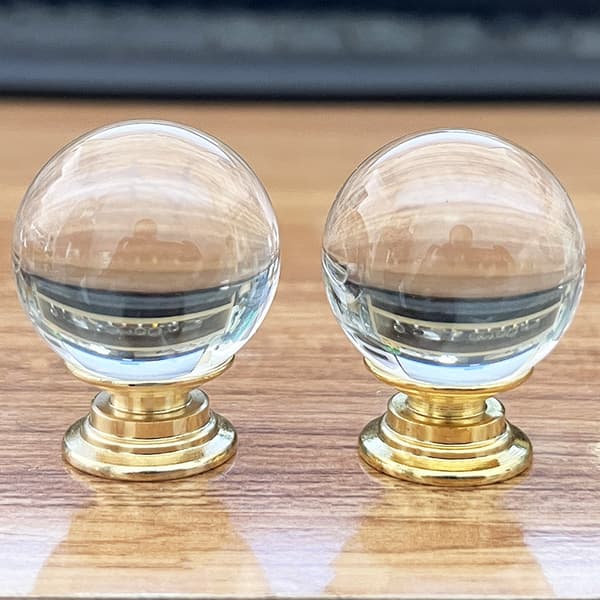 2 Lamp Finials, 3CM, Threaded Base Glass Ball Lamp Finials Dekor