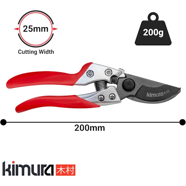 Profesjonell 8\" hagesaks, sylskarp japansk SK5 stålblad, sklisikre PVC-belagte håndtak