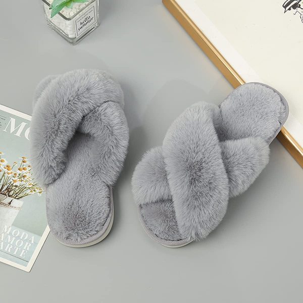 Hemmaslippers Damtofflor Vinter Mjuka Plysch Inomhus Tofflor Tofflor Päls