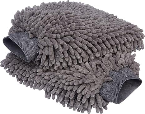 Mikrofiber Bilvask Tørrehandsker, 2 Pak, Grå, 10.44\"*9.06\" /25*