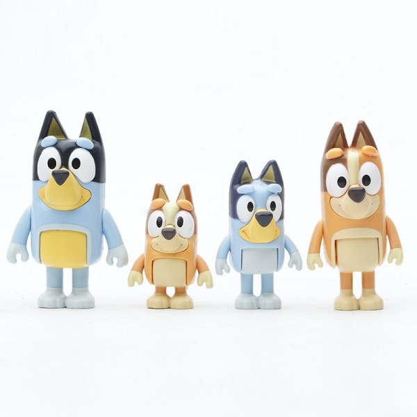 Bluey Model Ornaments Valp Bingo Family 8-Pack Articulated Chara