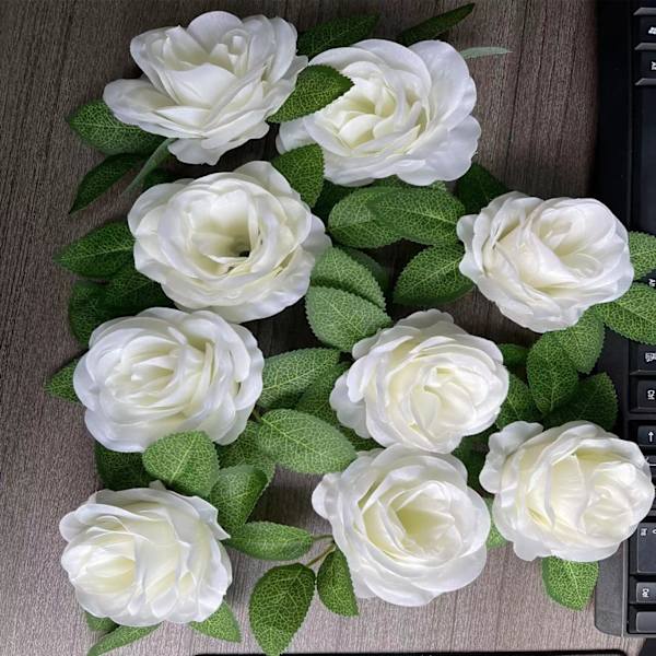 Bryllupsbil Blomsterdekorasjon Kunstig Rose Med Gasebånd